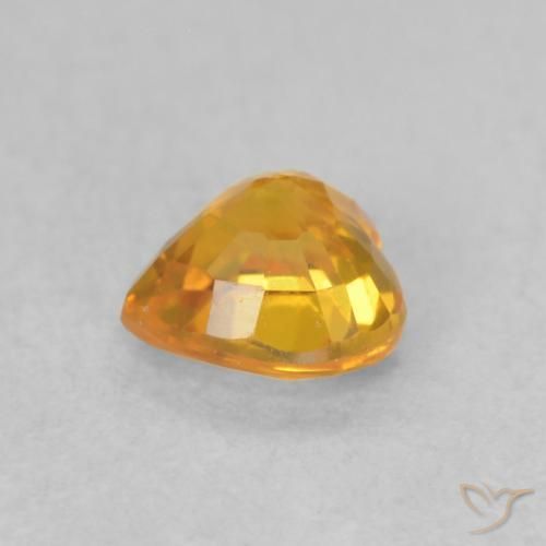 Sapphire Gemstone in 4.7 x 4.5 mm Size for Sale, Sapphire Stone in Apricot Orange Color