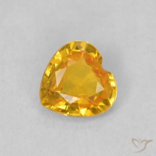 0.39ct Natural Bright Gold Sapphire, Heart, VVS-VS