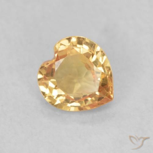 0.41ct Natural Golden Sapphire, Heart, VVS-VS