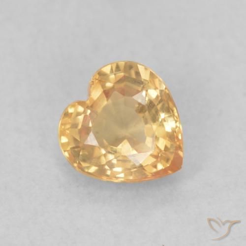 0.44ct Natural Golden Sapphire, Heart, VVS-VS