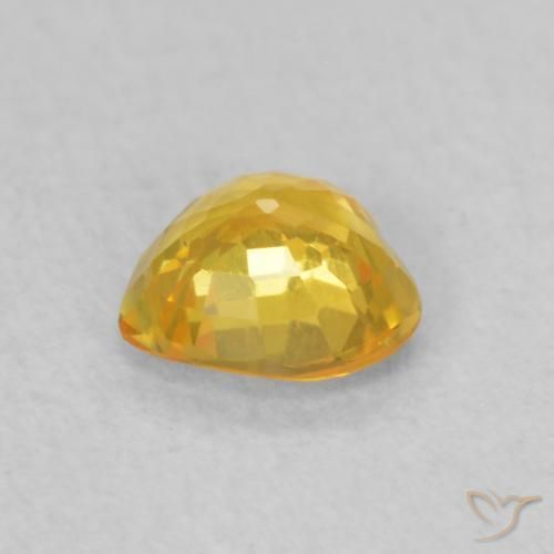 Sapphire Gemstone in 4.6 x 4.5 mm Size for Sale, Sapphire Stone in Medium Golden Color