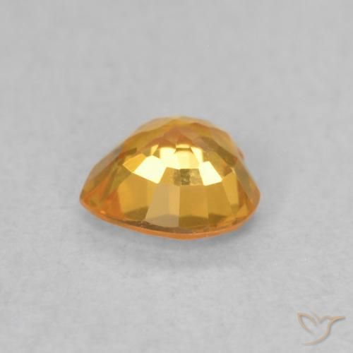 Sapphire Gemstone in 4.5 x 4.4 mm Size for Sale, Sapphire Stone in Orange-Gold Color