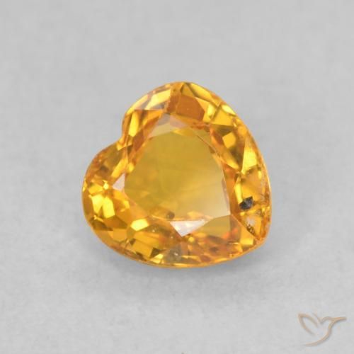 0.51ct Natural Dark Orange-Gold Sapphire, Heart, VVS-VS