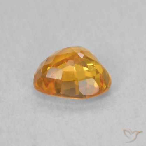 Sapphire Gemstone in 4.7 x 4.7 mm Size for Sale, Sapphire Stone in Dark Orange-Gold Color