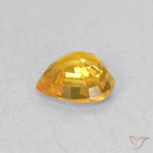Sapphire Gemstone in 4.6 x 4.6 mm Size for Sale, Sapphire Stone in Orange-Gold Color