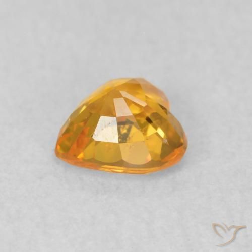 Sapphire Gemstone in 4.6 x 4.5 mm Size for Sale, Sapphire Stone in Orange-Gold Color