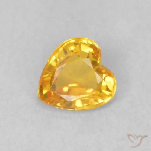0.43ct Natural Golden Orange Sapphire, Heart, VS