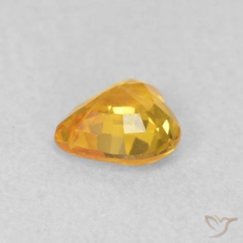 Sapphire Gemstone in 4.6 x 4.4 mm Size for Sale, Sapphire Stone in Golden Orange Color