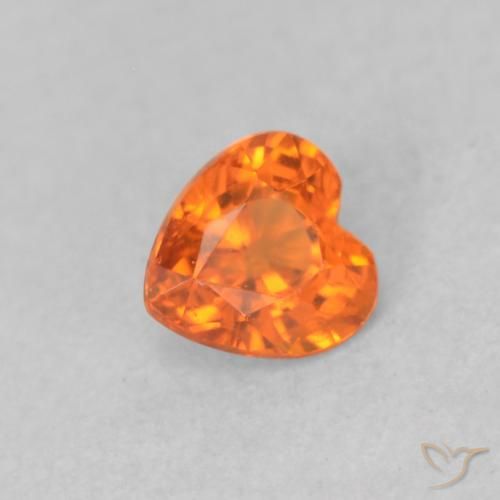 0.39ct Natural Fire Orange Sapphire, Heart, VS