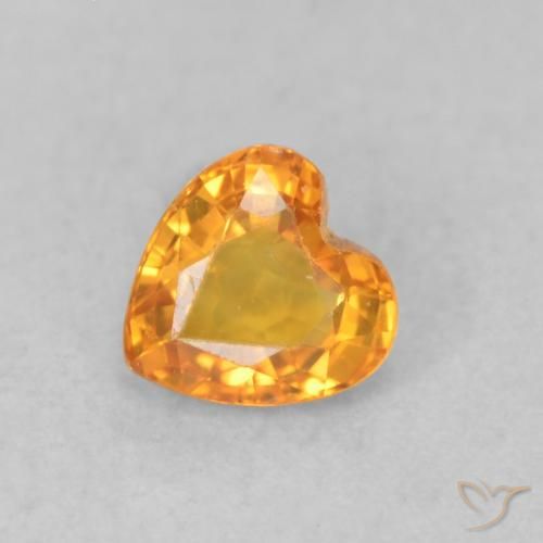 0.39ct Natural Apricot Orange Sapphire, Heart, VS