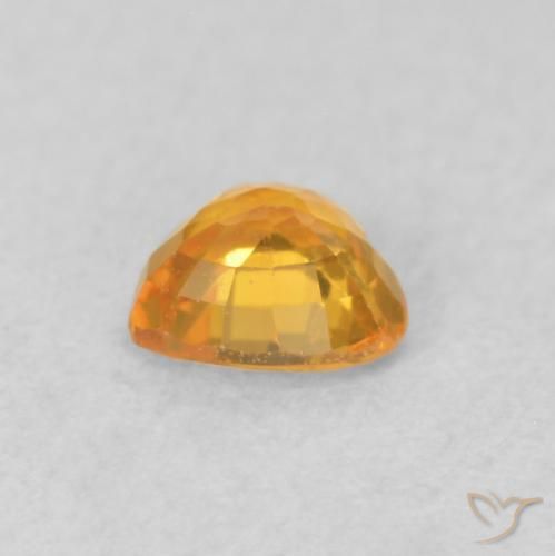 Sapphire Gemstone in 4.4 x 4.3 mm Size for Sale, Sapphire Stone in Apricot Orange Color