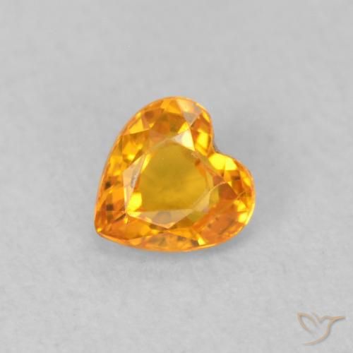 0.35ct Natural Apricot Orange Sapphire, Heart, VS