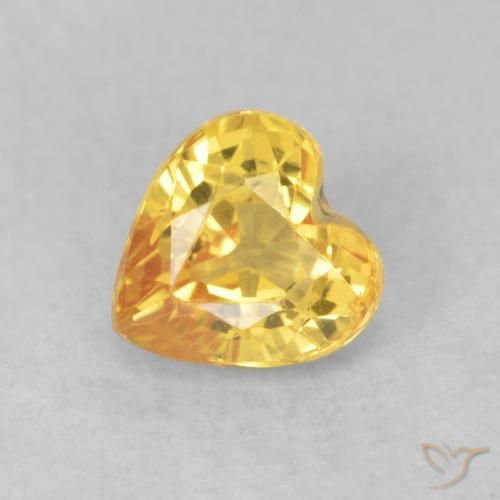 0.62ct Natural Golden Sapphire, Heart, VS