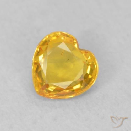 0.46ct Natural Golden-Orange Sapphire, Heart, VS