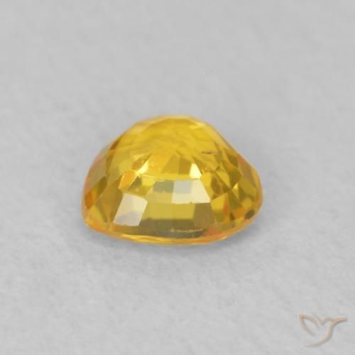Sapphire Gemstone in 4.6 x 4.6 mm Size for Sale, Sapphire Stone in Golden-Orange Color