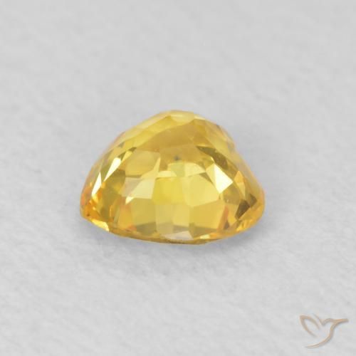 Sapphire Gemstone in 4.6 x 4.5 mm Size for Sale, Sapphire Stone in Medium Yellow Color