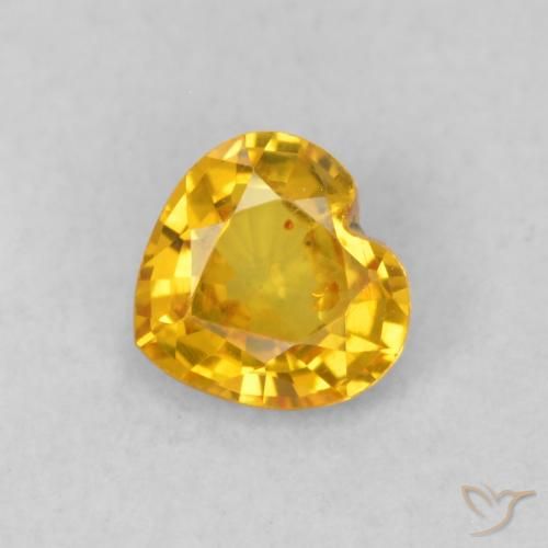 0.41ct Natural Golden Sapphire, Heart, VS