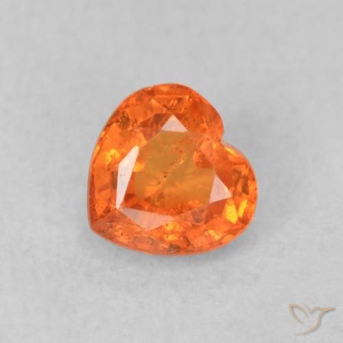 0.48ct Natural Fire Orange Sapphire, Heart, VS