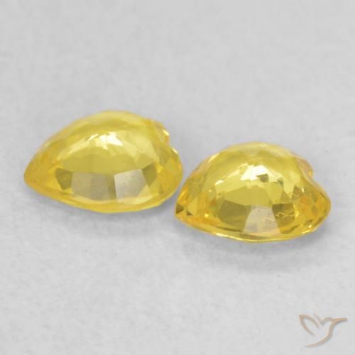 Sapphire Gemstones in 4.6 x 4.5 mm Size for Sale, Sapphire Stones in Light Golden-Yellow Color
