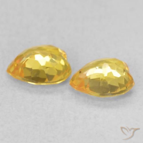 Sapphire Gemstones in 4.7 x 4.7 mm Size for Sale, Sapphire Stones in Golden Color
