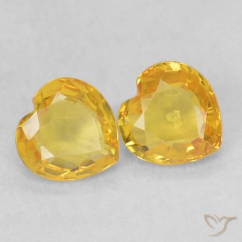 0.78ctw Natural Golden Sapphire, Heart, VS
