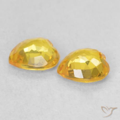Sapphire Gemstones in 4.7 x 4.6 mm Size for Sale, Sapphire Stones in Golden Color