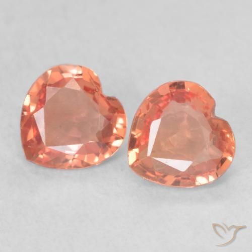 0.79ctw Natural Orange Red Sapphire, Heart, VS