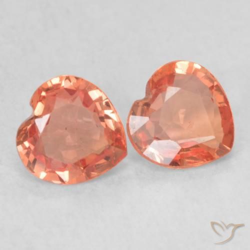 0.79 ctw Red Sapphire Stones, Natural Sapphire in Heart Facet Shape for Sale
