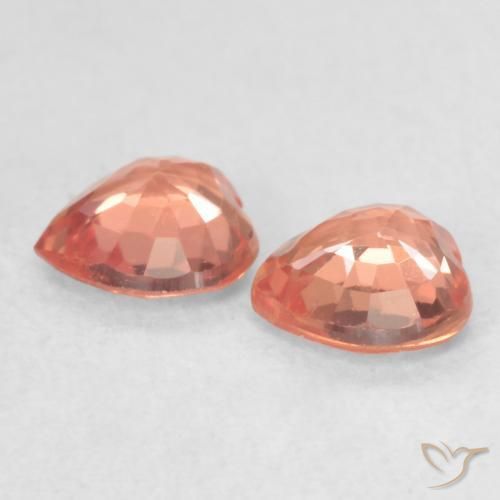 Sapphire Gemstones in 4.6 x 4.5 mm Size for Sale, Sapphire Stones in Orange Red Color