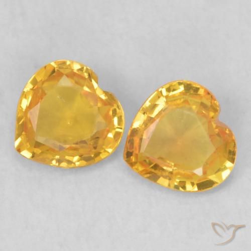 0.70ctw Natural Golden Orange Sapphire, Heart, VS