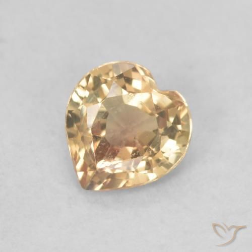 0.39ct Natural Golden Sapphire, Heart, VVS-VS