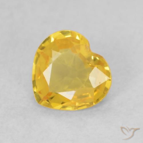 0.39ct Natural Golden-Orange Sapphire, Heart, VVS-VS