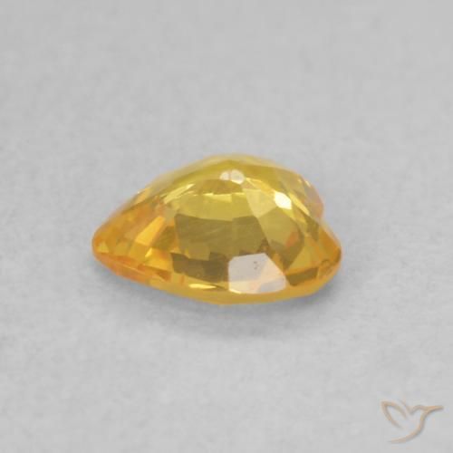 Sapphire Gemstone in 4.9 x 4.7 mm Size for Sale, Sapphire Stone in Golden-Orange Color