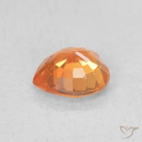 Sapphire Gemstone in 4.6 x 4.5 mm Size for Sale, Sapphire Stone in Medium Orange Color