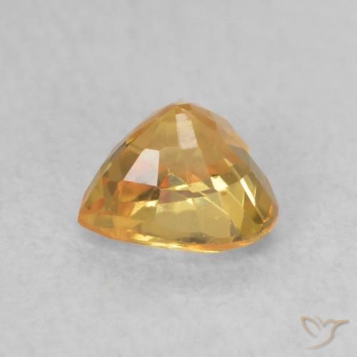 Sapphire Gemstone in 4.6 x 4.5 mm Size for Sale, Sapphire Stone in Orange-Gold Color