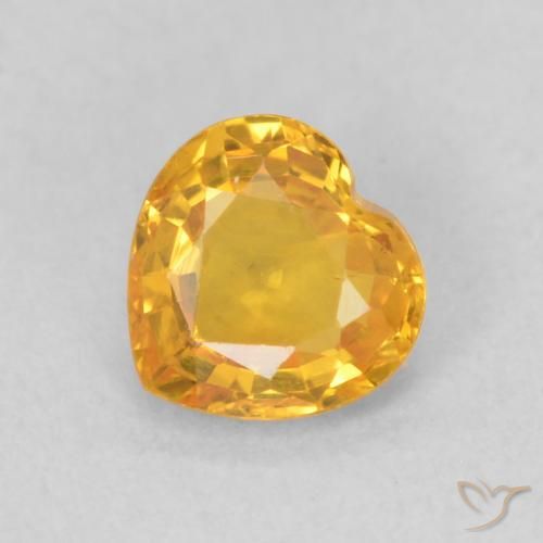 0.45ct Natural Medium Golden Sapphire, Heart, VS
