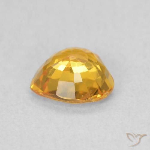 Sapphire Gemstone in 4.8 x 4.7 mm Size for Sale, Sapphire Stone in Medium Golden Color