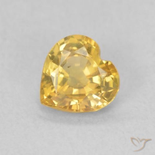 0.39ct Natural Golden Sapphire, Heart, VS