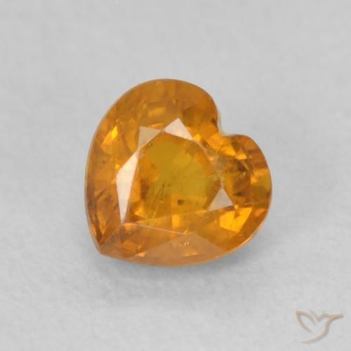 0.54ct Natural Deep Orange-Gold Sapphire, Heart, VS