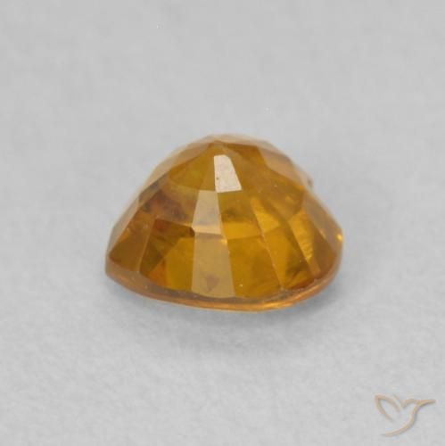 Sapphire Gemstone in 4.6 x 4.5 mm Size for Sale, Sapphire Stone in Deep Orange-Gold Color