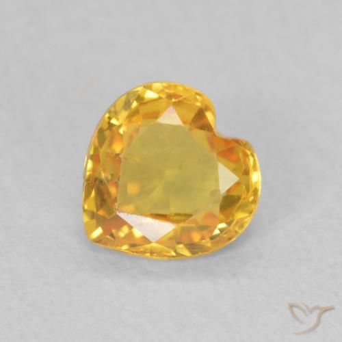 0.38ct Natural Golden Sapphire, Heart, VS