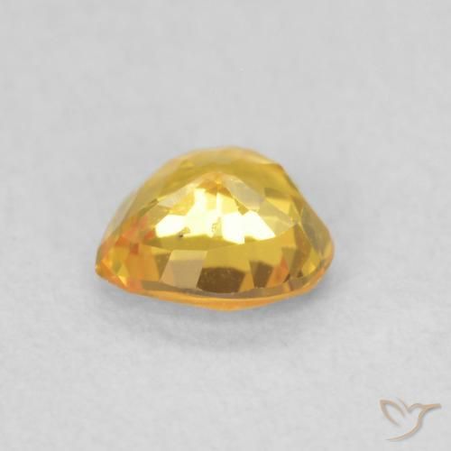 Sapphire Gemstone in 4.6 x 4.5 mm Size for Sale, Sapphire Stone in Golden Color