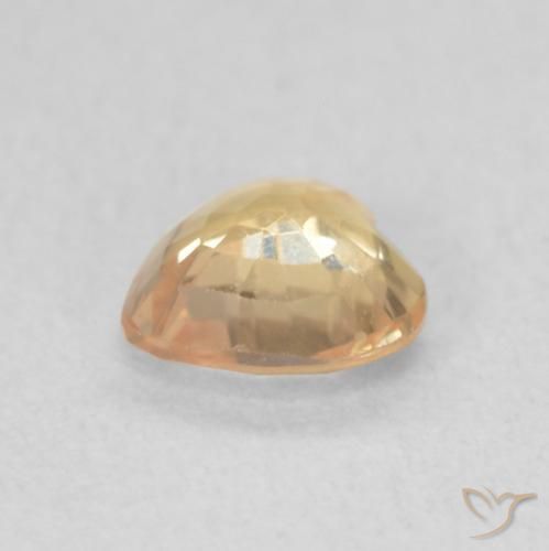 Sapphire Gemstone in 4.8 x 4.7 mm Size for Sale, Sapphire Stone in Light Peachy Golden Color