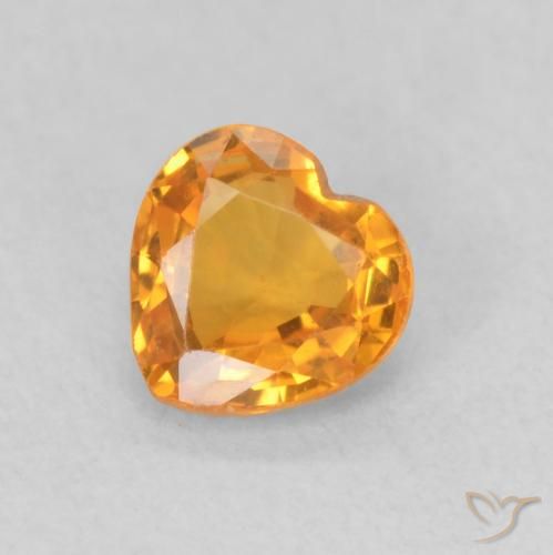 0.44ct Natural Gold Sapphire, Heart, VS