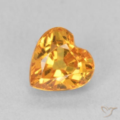 0.61ct Natural Gold Sapphire, Heart, VS
