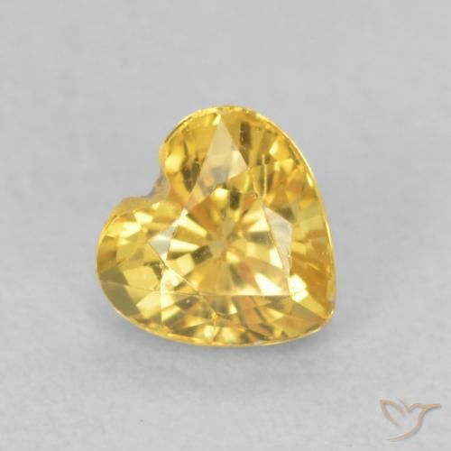 0.52ct Natural Medium Golden Sapphire, Heart, VS