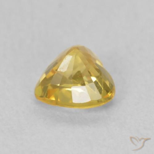 Sapphire Gemstone in 4.5 x 4.4 mm Size for Sale, Sapphire Stone in Medium Golden Color