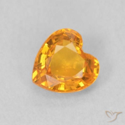 0.42ct Natural Gold Sapphire, Heart, VS