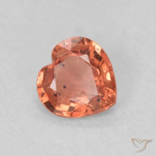 0.36 ct Red Sapphire Stone, Natural Sapphire in Heart Facet Shape for Sale