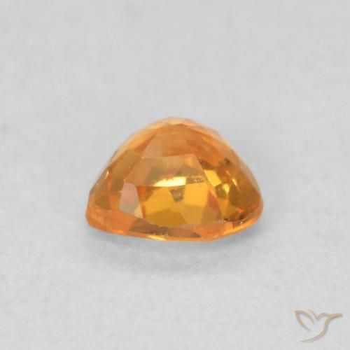 Sapphire Gemstone in 4.2 x 4 mm Size for Sale, Sapphire Stone in Medium Orange Color